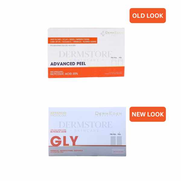 Dermeden GLY Glycolic Acid Advanced Protocole 2STEPS new packaging < Old packaging Dermeden Advanced Peel 2 Steps>