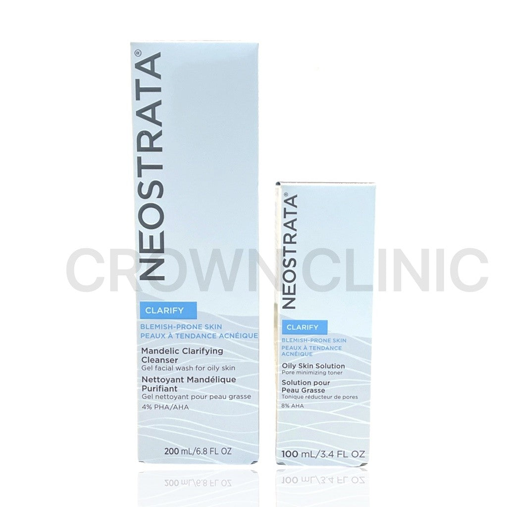 NeoStrata Mandelic Clarifying Facial Cleanser 200ML + NeoStrata Oily Skin Solution -AHA 8 100ML(NEW PACKAGING) Combo Set