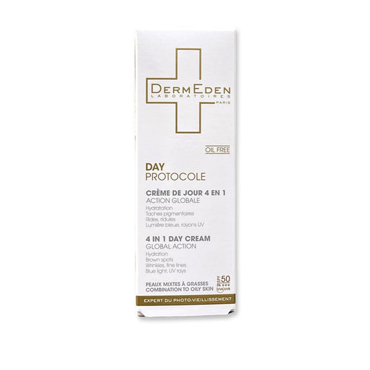 DERMEDEN Day Protocol Combination to Oily Skin SPF 50 (50ML) 4 in 1 DAY CREAM