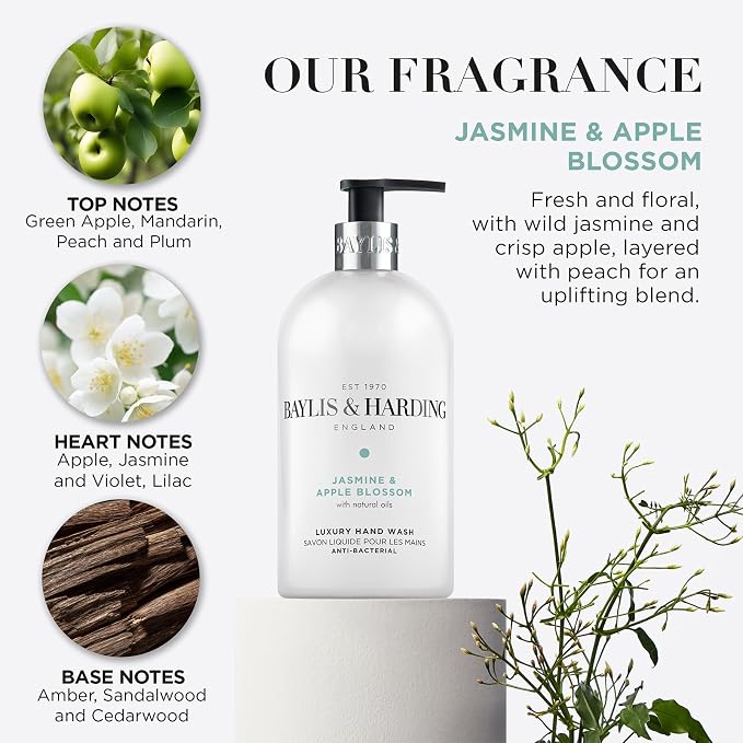 Baylis & Harding Signature Jasmine & Apple Blossom Anti Bacterial Luxury Hand Wash 500ML