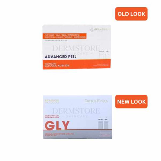 Dermeden GLY Glycolic Acid Advanced Protocole 2STEPS new packaging < Old packaging Dermeden Advanced Peel 2 Steps>