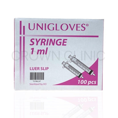 Unigloves Syringe 1ML Luer Slip 100pcs/box