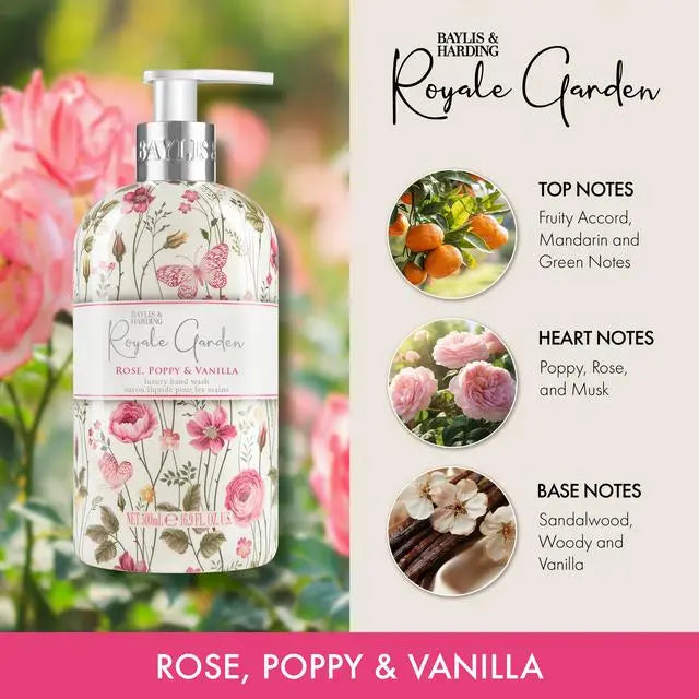 Baylis & Harding Royale Garden Rose, Poppy & Vanilla Hand Wash 500ML