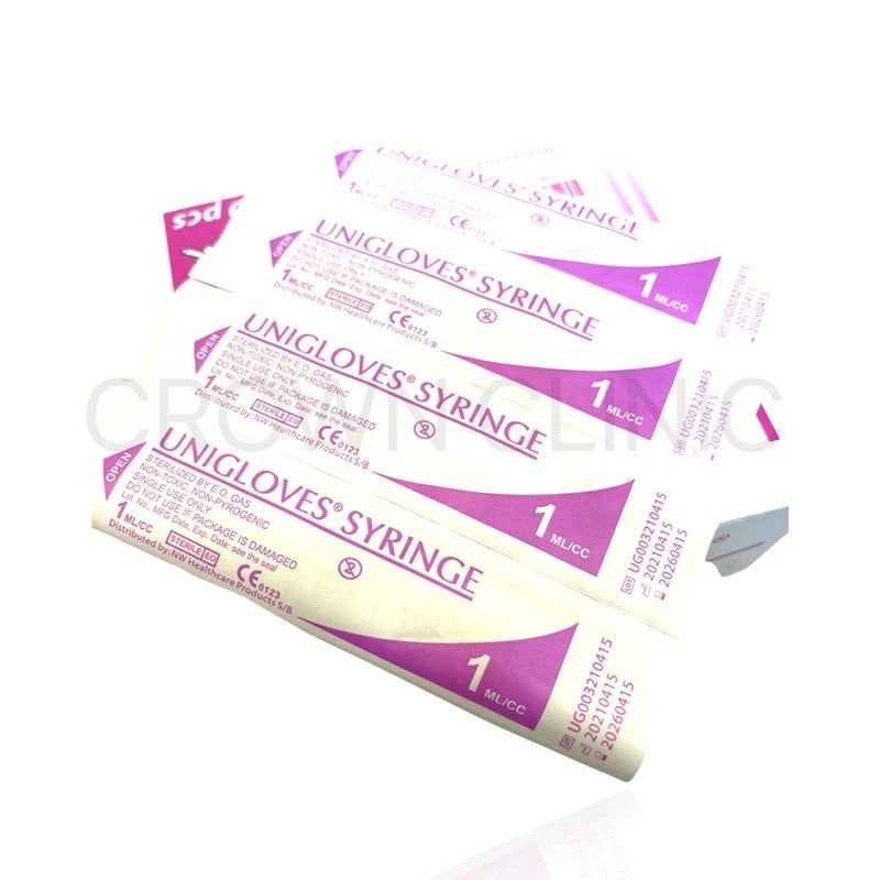 Unigloves Syringe 1ML Luer Slip 100pcs/box