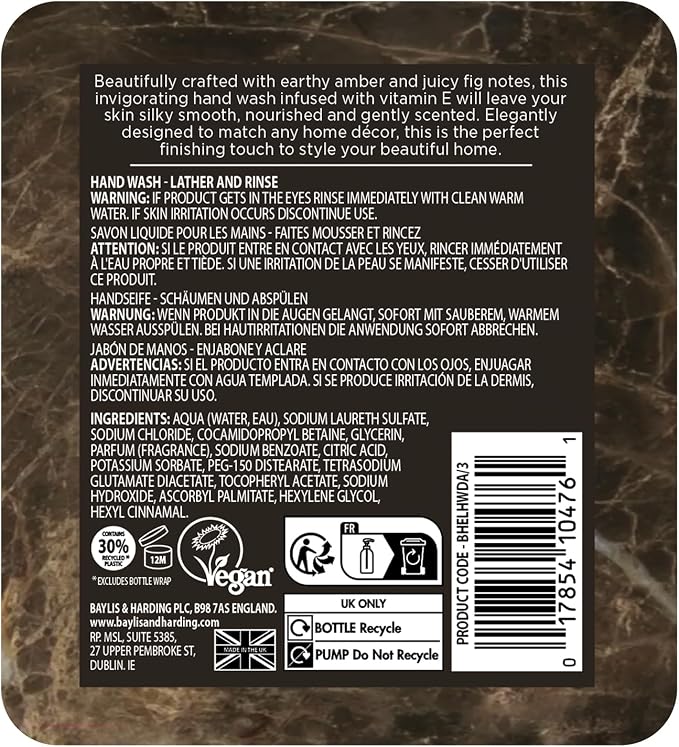 Baylis & Harding Elements Dark Amber & FIG Luxury Hand Wash 500ML