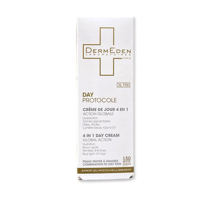 DERMEDEN Day Protocol Combination to Oily Skin SPF 50 (50ML) 4 in 1 DAY CREAM