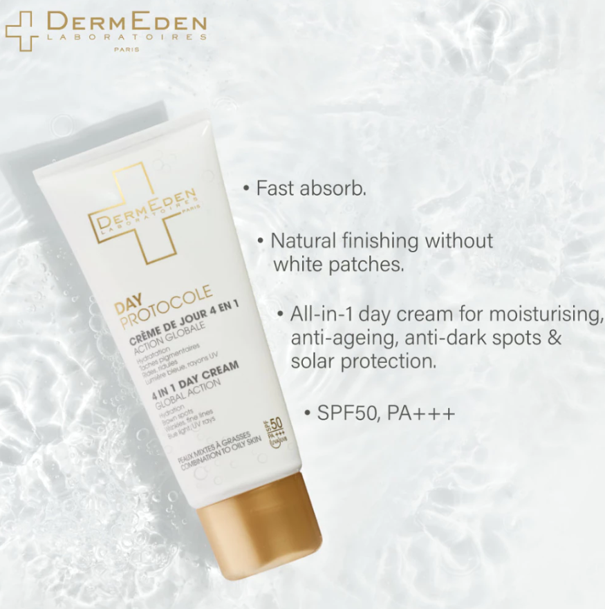 DERMEDEN Day Protocol Combination to Oily Skin SPF 50 (50ML) 4 in 1 DAY CREAM