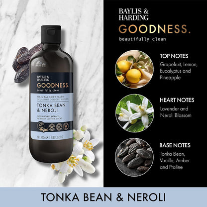 Baylis & Harding Goodness Tonka Bean & Neroli Natural Body Wash 500ML