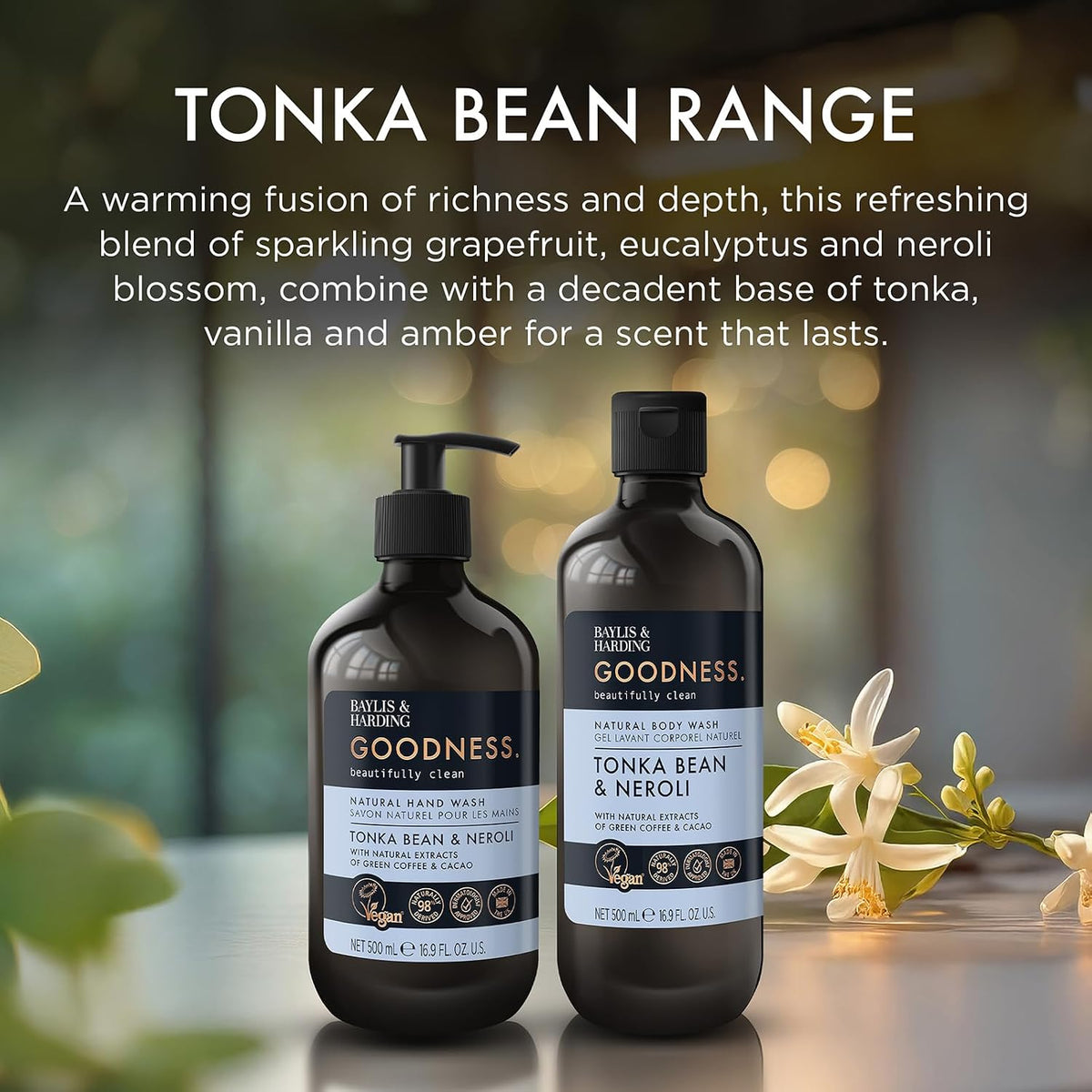 Baylis & Harding Goodness Tonka Bean & Neroli Natural Body Wash 500ML