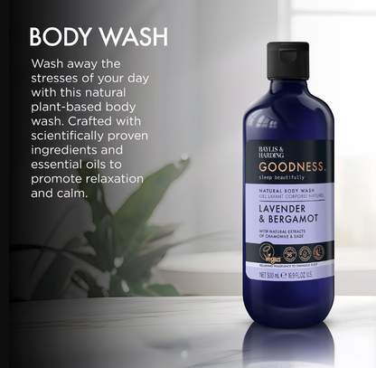 Baylis & Harding Goodness Sleep Beautifully Lavender & Bergamot Natural Body Wash 500ML