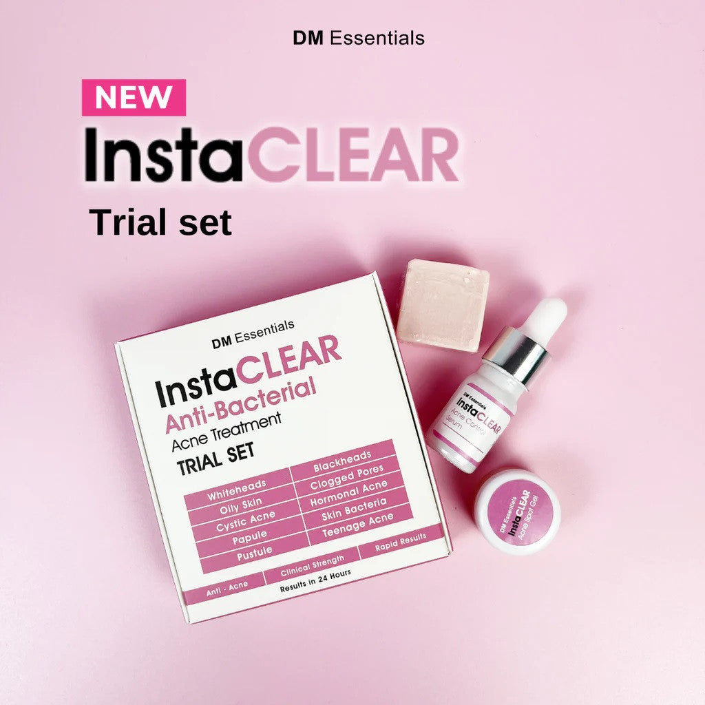DM Essentials InstaCLEAR Anti-Bacterial Acne Treatment Trial Set
