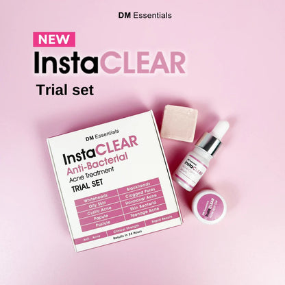 DM Essentials InstaCLEAR Anti-Bacterial Acne Treatment Trial Set