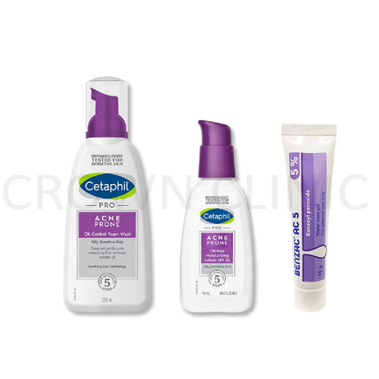 Cetaphil Pro Acne Prone Set of 3' (Foam Wash, Lotion SPF25, Benzac AC5)