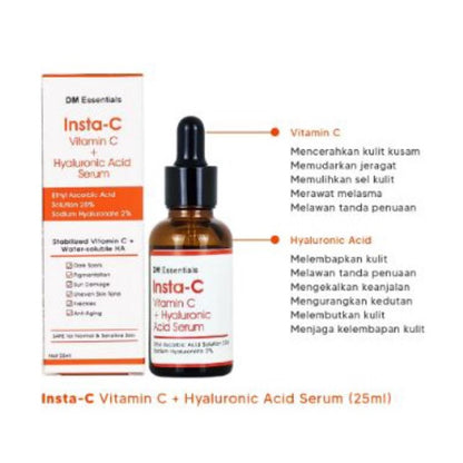 DM Essentials Insta-C Vitamin C + Hyaluronic Acid Serum 25ML