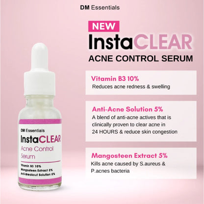<Expire June 2026> DM Essentials InstaCLEAR Acne Control Serum 20ML <Expire June 2026> Clearance