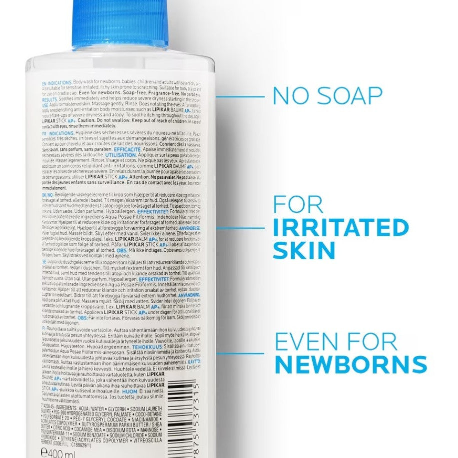 La Roche Posay Lipikar Syndet AP+ Lipid Replenishing Cream Wash 400ML