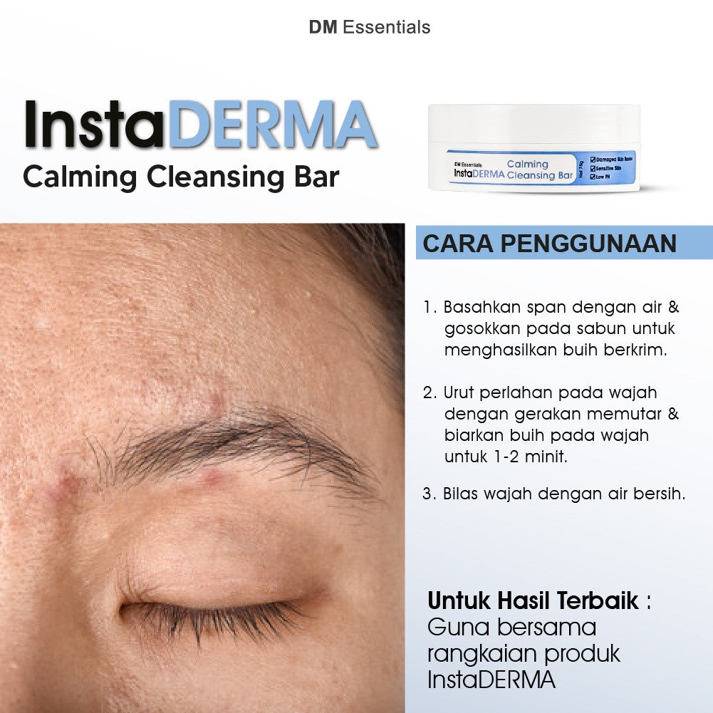 DM Essentials InstaDERMA Calming Cleansing Bar 75G