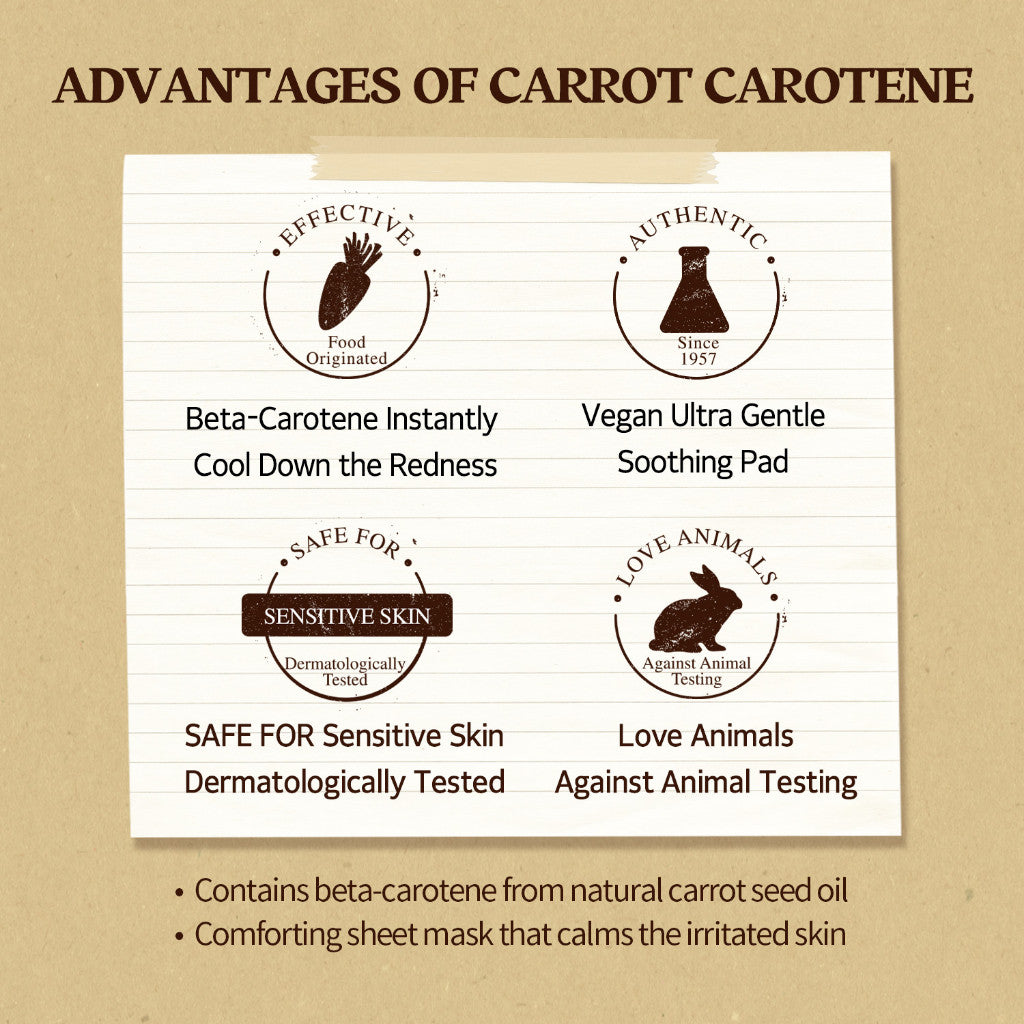 <Expire Nov 2026> Skinfood Carrot Carotene Calming Mask 27ML x 10EA