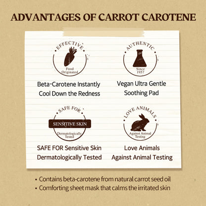 <Expire Nov 2026> Skinfood Carrot Carotene Calming Mask 27ML x 10EA
