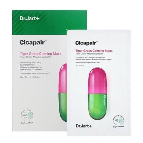 Dr.Jart+ Cicapair Tiger Grass Calming Mask 24g x 5 Masks (1 Box)