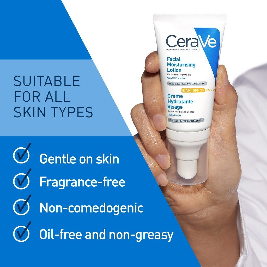 <Clearance Exp Sept 2026> CeraVe Facial Moisturising Lotion AM (Normal to Dry Skin) 52ML <Expire Sept 2026> Clearance