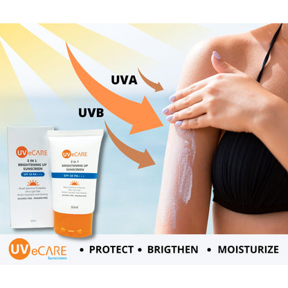 UVeCARE 3 In 1 Brightening Up Sunscreen SPF 50PA+++ 50ML