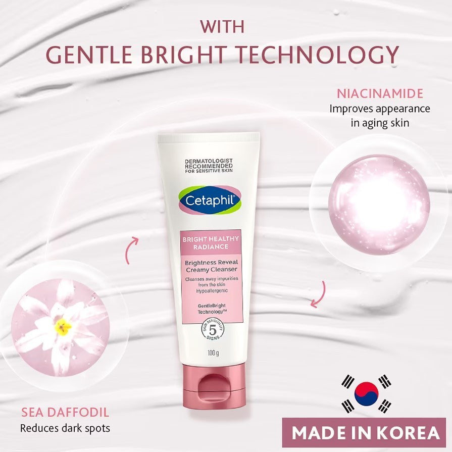 Cetaphil Bright Healthy Radiance Brightness Reveal Creamy Cleanser 100G