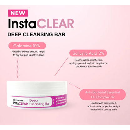 DM Essentials InstaCLEAR Deep Cleansing Bar 75G Sabun Acne Pimple Jerawat Blemish Blackhead Whitehead Remover Soap