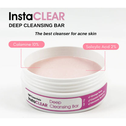 DM Essentials InstaCLEAR Deep Cleansing Bar 75G Sabun Acne Pimple Jerawat Blemish Blackhead Whitehead Remover Soap