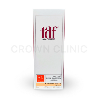 TDF Blu Voile Tinted Sunscreen SPF50 PA+++ (Blue Light Shield Tinted) 50G